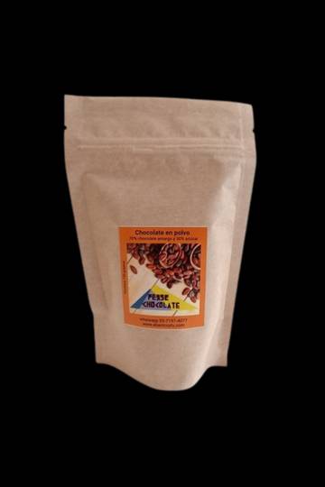 100% Chocolate en polvo. Totalmente libre de azúcar.